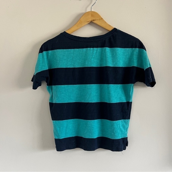 Garage Navy & Blue Striped Cropped V-Neck Top – Size XS - Picture 4 of 4